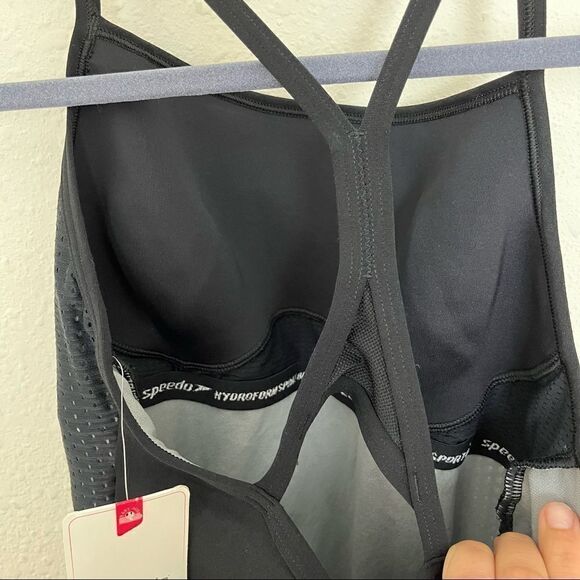 NWT Speedo Black One Piece Swimsuit - Picture 5 of 6